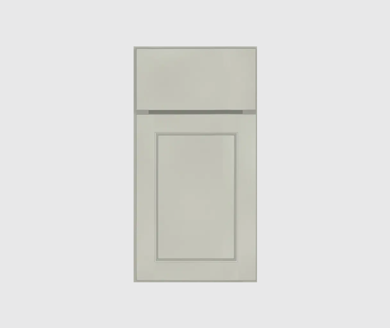 Beaded shaker door style in light gray opaque stain Beaded shaker door style in light gray opaque stain
