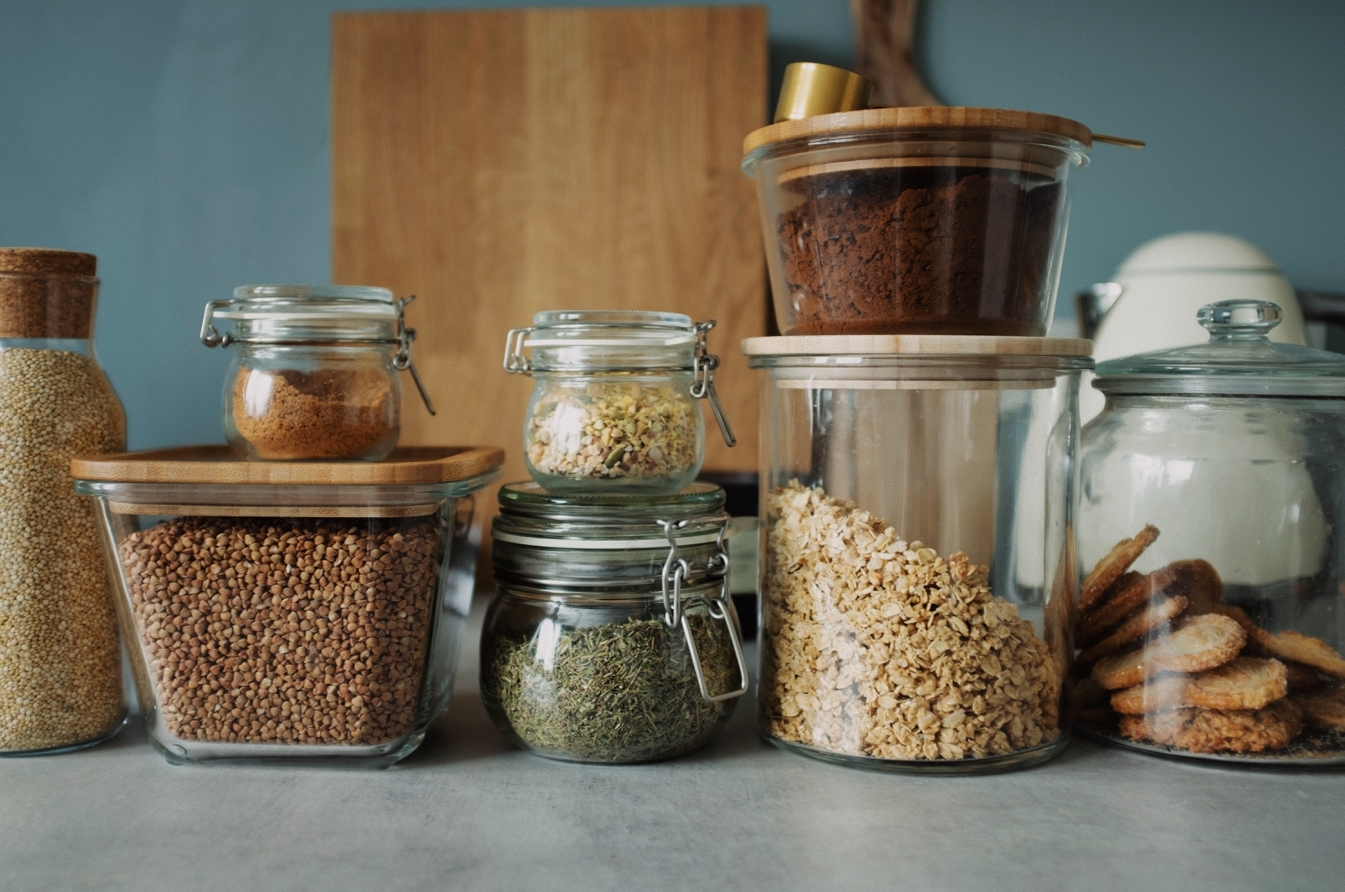 Glass jars for pantry food storage Glass jars for pantry food storage