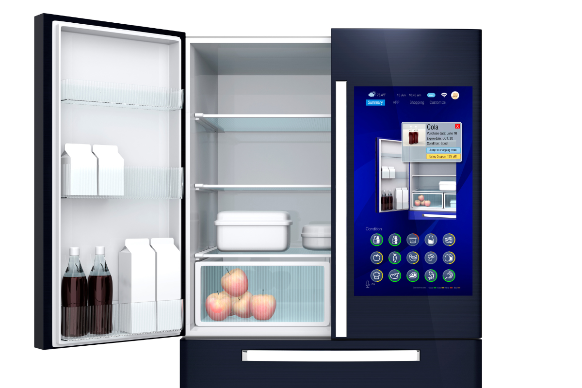 Smart french door refrigerator with control panel on the front Smart french door refrigerator with control panel on the front