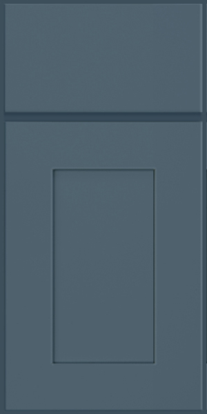 Wide shaker door style in blue painted finish Wide shaker door style in blue painted finish