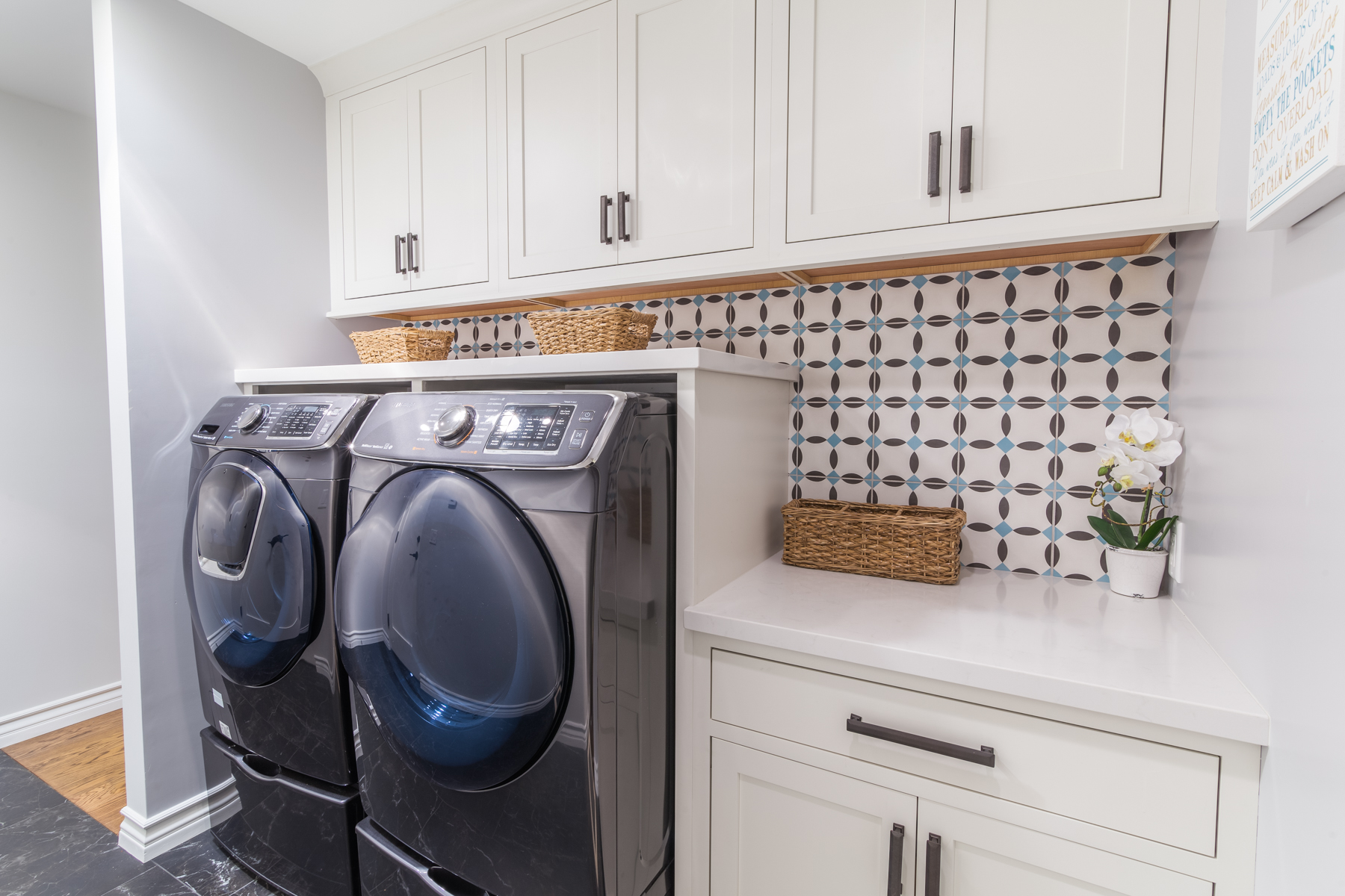 Laundry Room Cabinets - Maximize Space with Style This image is of laundry room cabinets. Laundry room cabinets allows enough room for you to comfortably do your everyday chores, while creating great storage space for your linens.