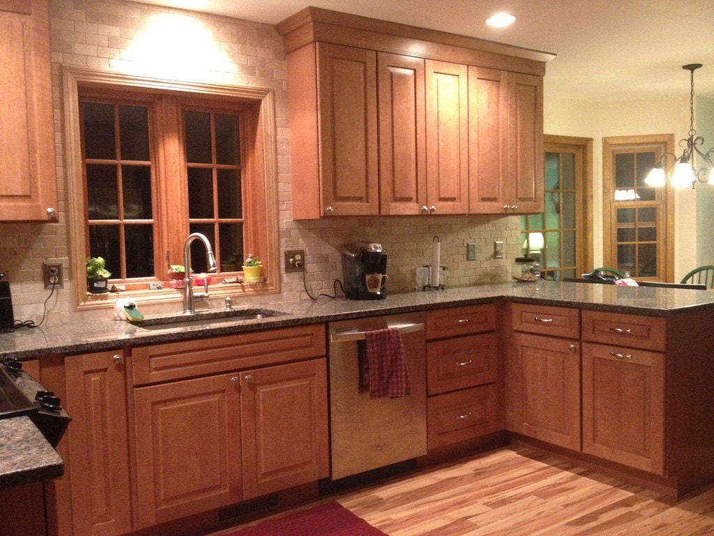 Prospect Connecticut kitchen renovation features CliqStudios medium wood stain Caramel cabinets Prospect Connecticut kitchen renovation features CliqStudios medium wood stain cabinets
