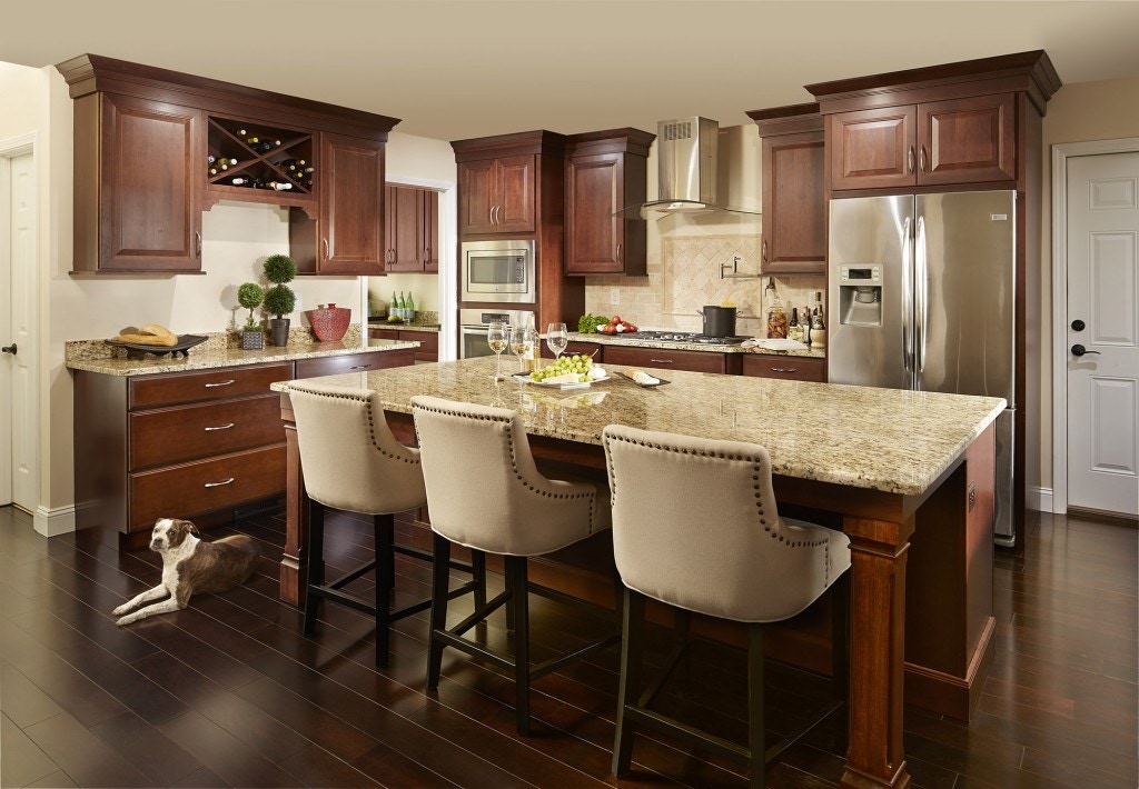 large kitchen with cherry cabinets and center island large kitchen with cherry cabinets and center island