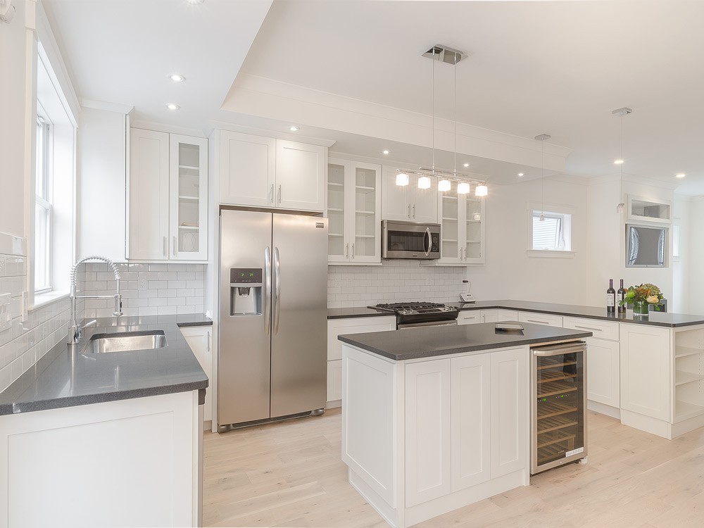 Boston massachusetts kitchen remodeling project uses cliqstudios shaker painted white cabinets Boston massachusetts kitchen remodeling project uses cliqstudios shaker painted white cabinets