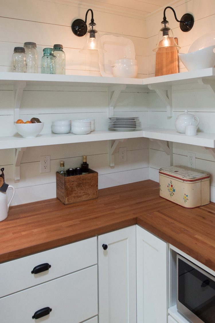 Corner Lazy Susan under butcher block countertops Corner Lazy Susan under butcher block countertops