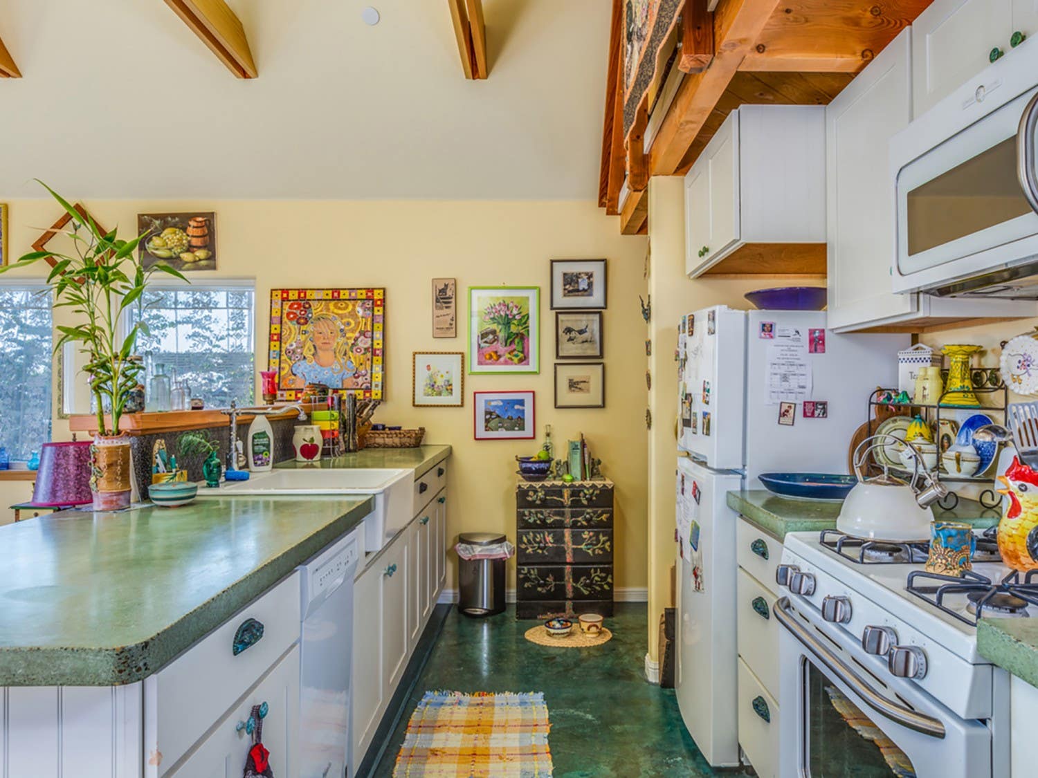Kevin Says Cabinets are “Amazing” in Bright Colored California Kitchen Kevin Says Cabinets are “Amazing” in Bright Colored California Kitchen