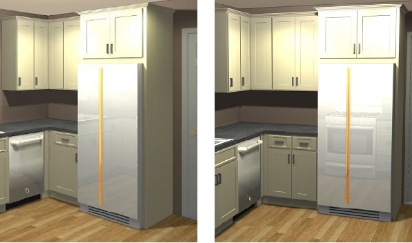 3D rendering of a dishwasher-fridge-before-after 3D rendering of a dishwasher-fridge-before-after