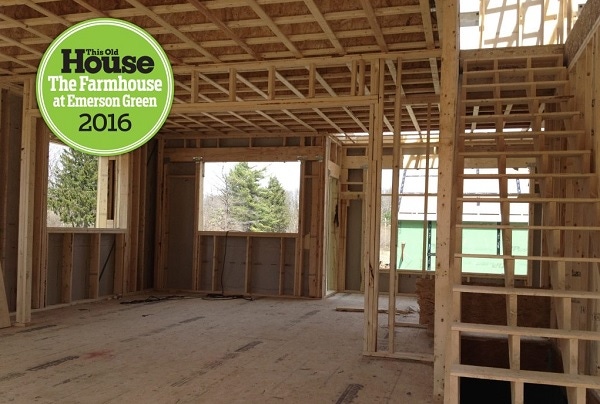 interior of home under construction with framing facing unfinished kitchen interior of home under construction with framing facing unfinished kitchen