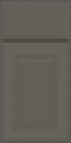 Decorative raised door style in dark gray painted finish Decorative raised door style in dark gray painted finish