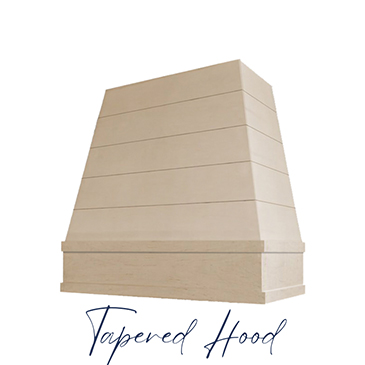 Tapered Wood Hood with Shiplap Tapered Hood