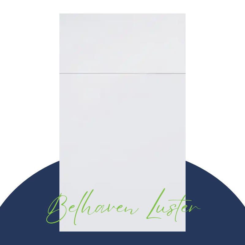 White high-gloss slab door style White high-gloss slab door style